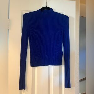 Topshop Royal Blue Ribbed Knit Sweater